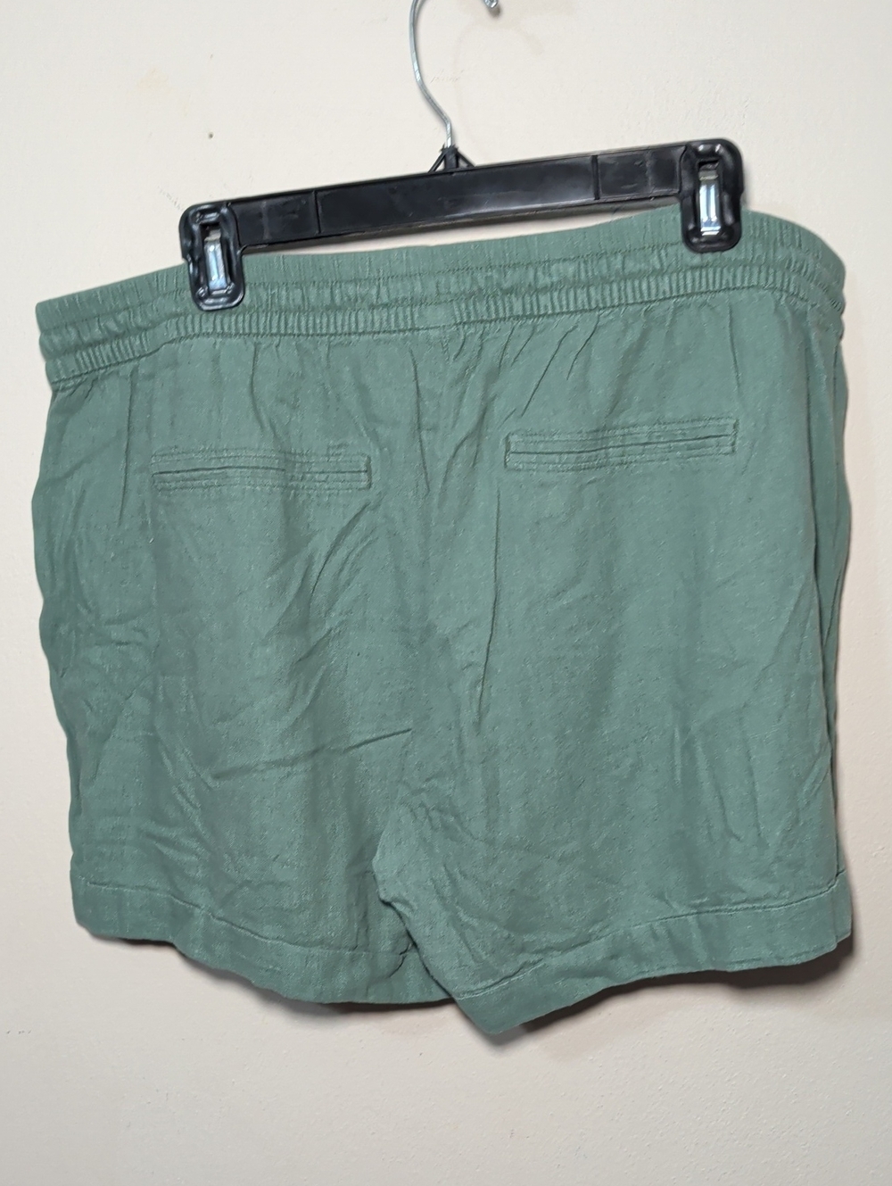 Old Navy High Waist Linen-Blend Shorts Green Cuffed Hem Women's Size XL - Picture 4 of 5